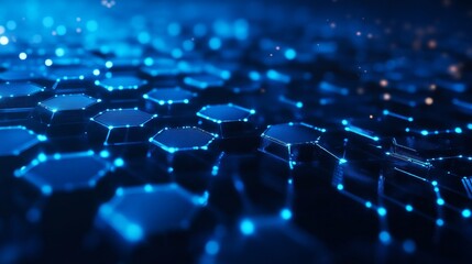 Abstract Blue Hexagonal Pattern with Futuristic Technology Design