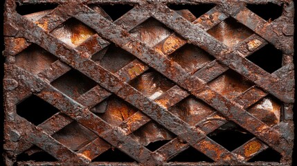 Rusty metal grate texture, industrial background