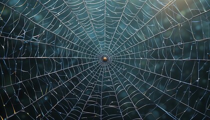 Obraz premium Intricate Spiderweb Design Against Dark Background
