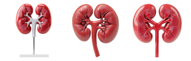 Anatomical Model of Human Kidney Structure Isolated on transparent background