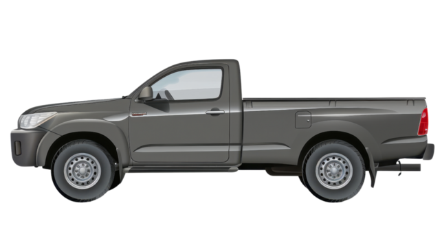 Gray pickup truck isolated on transparent background