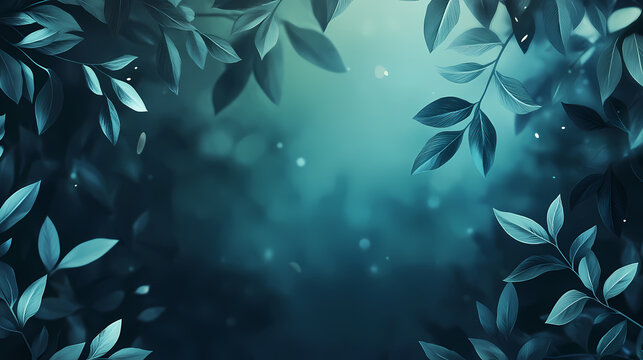 Focused unfocused frame of leaves space for text background cinematic backdrop. Cinematic Frame. Illustration
