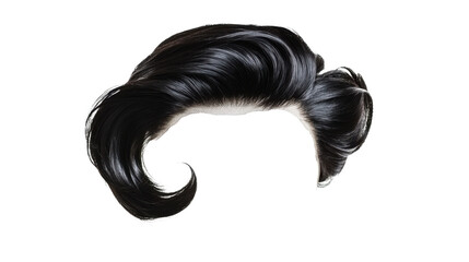 Black hair isolated on transparent background for easy photo editing