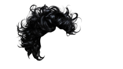 Fototapeta premium Black wavy hair lock isolated on transparent background