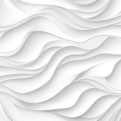 Fototapeta premium Abstract White Seamless Pattern with Wavy Lines and Organic Shapes. AI generated illustration