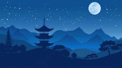 Fototapeta premium Mountain_Freepik_chinese_temple_fantasy_background