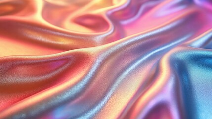 Obraz premium Iridescent Silk Fabric Draped in Soft Waves