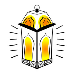 Hand drawn sketch of Ramadan hanging lantern