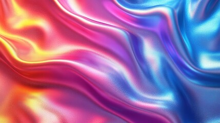 Obraz premium Abstract iridescent fabric flowing in waves of color