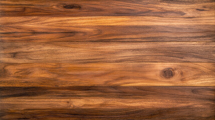Obraz premium Elegant walnut wooden tabletop texture with rich grain patterns and warm tones, perfect for interior design and furniture applications