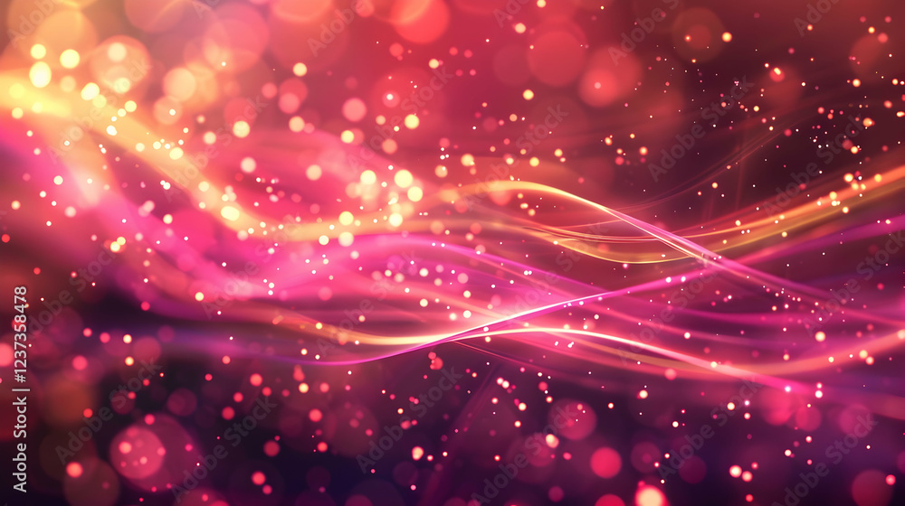 Aufkleber abstract colorful background with flowing lines and sparkling particles.