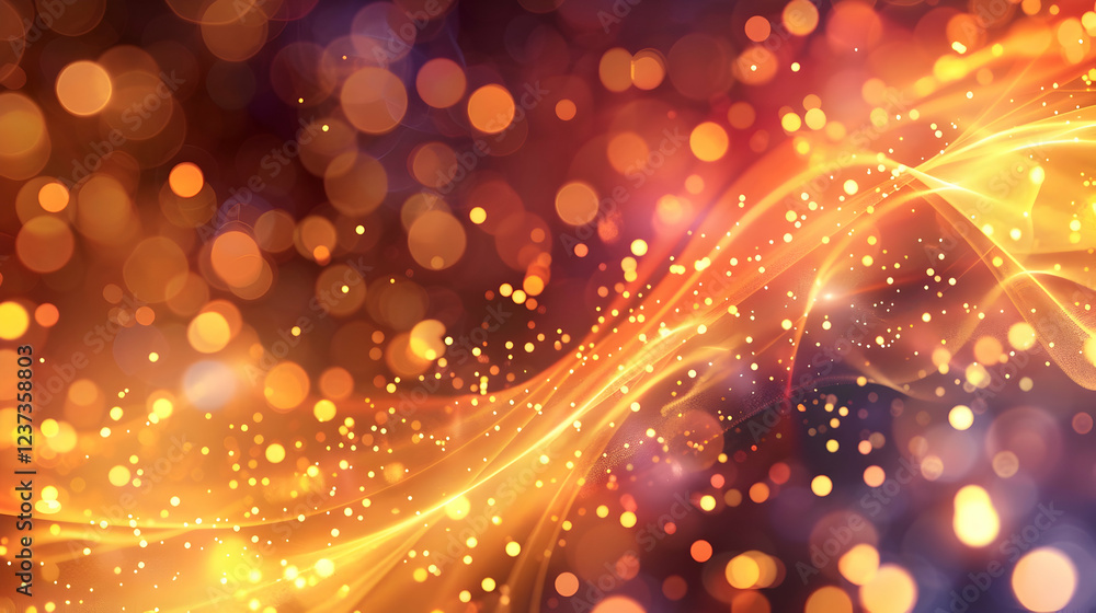 Aufkleber abstract background with glowing lights and flowing lines in warm colors.