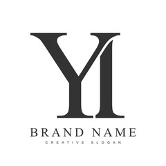 YI trendy logotype template. Initial letter y and i classic font style. Creative logo for company name or identity.