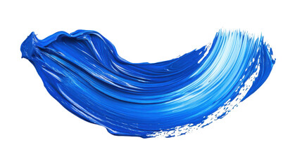 Blue paint brush stroke on transparent background