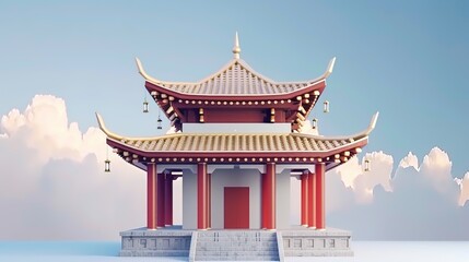 Obraz premium Digital_artwork_Ancient_chinese_architecture_chinese
