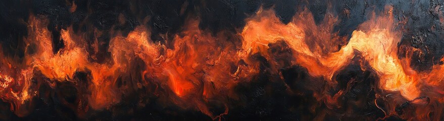 Fiery Inferno Burning Dark Background