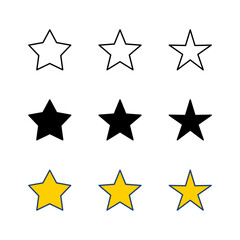 Star Icon set. rating icon vector. favourite star icon