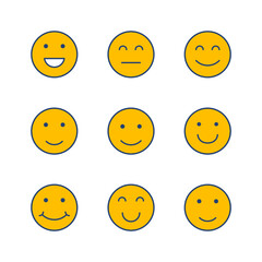 smile icon set. smile emoticon icon. feedback