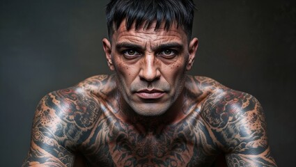 Obraz premium Powerful portrait revealing the character and intensity of a man.