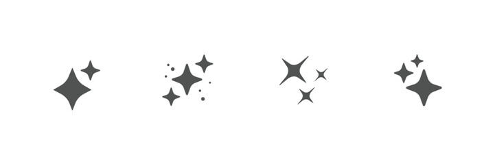 sparkle star icon, star sparkle vectors, Shining sparkle icon, Blink twinkle, sunburst star shapes collection. Abstract magic light flare, vector stars icon templates pack isolated on white background