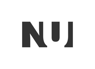 Obraz premium NUI logo design. Initial letter N U I bold font style for tech startups, consulting, corporate branding. Creative company name, headlines typography identity, trendy logotype.