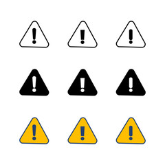 Obraz premium Danger sign. attention sign icon set. Hazard warning attention sign