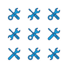 Fototapeta premium Repair tools icon set. tool icon vector. setting icon vector. Wrench and screwdriver. support, Service