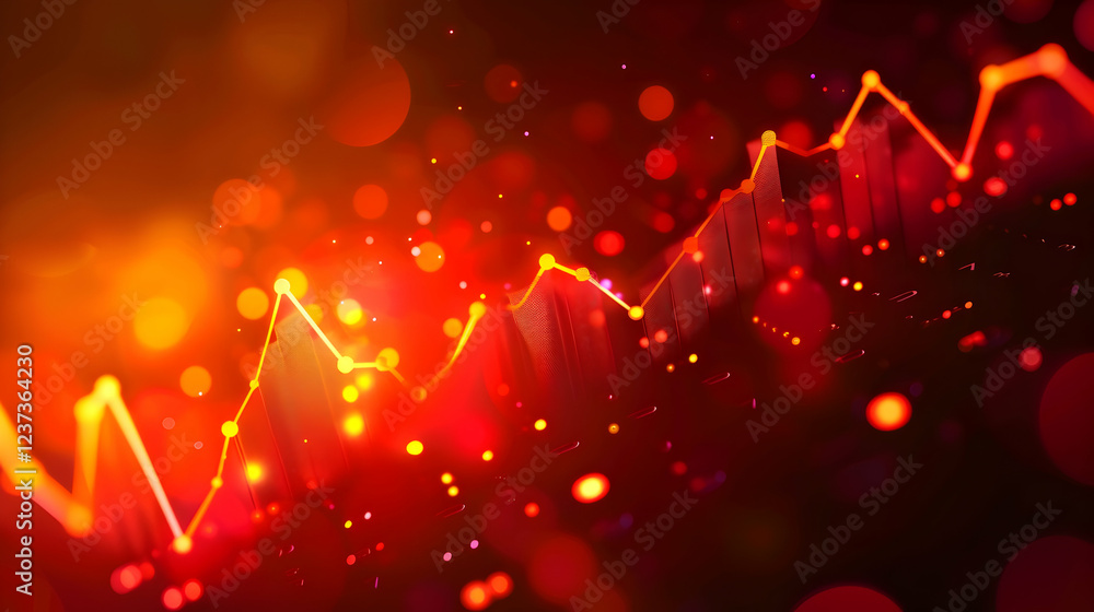 Poster abstract visualization of data trends with vibrant colors and dynamic lines.