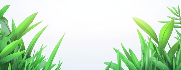 Lush green grass border, white background, nature backdrop, website design