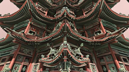 Obraz premium Pagoda_Ancient_chinese_architecture_chinese_temple