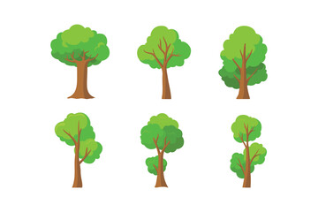 Tree Vector Design, Flat Vector Illustration, green, stem, branches, tree vector