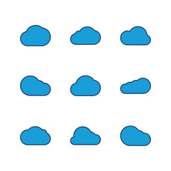 Obraz premium Cloud icon set. cloud vector icon