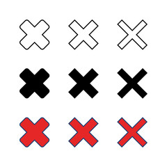 Obraz premium Close icon set. Delete icon vector. cross sign