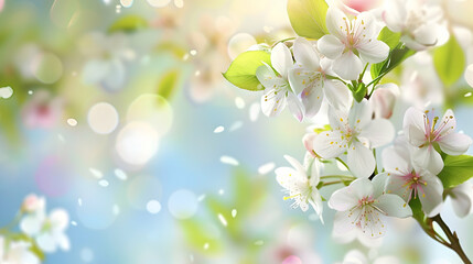 Obraz premium A serene display of white flowers with soft bokeh background, evoking tranquility and beauty.