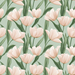 Obraz premium Seamless watercolor floral pattern. botanical seamless.