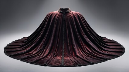 A stunning cape showcases rich texture and artistic craftsmanship.