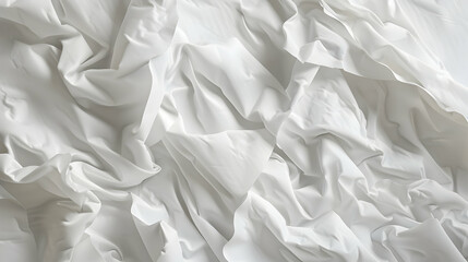 Obraz premium A close-up of crumpled white fabric, showcasing texture and folds.