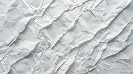 Obraz premium A close-up of crumpled white paper texture, showcasing intricate folds and shadows.