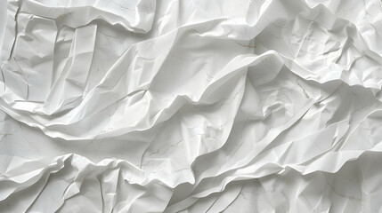 Fototapeta premium A close-up of crumpled white paper creating a textured, abstract surface.
