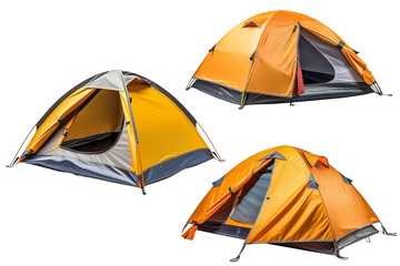 Set of camping tent isolated on transparent background