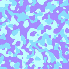 Camouflage texture template blue, light blue and purple type of handcuffs or random dots