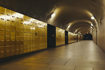 Underground vault gold lockers security corridor