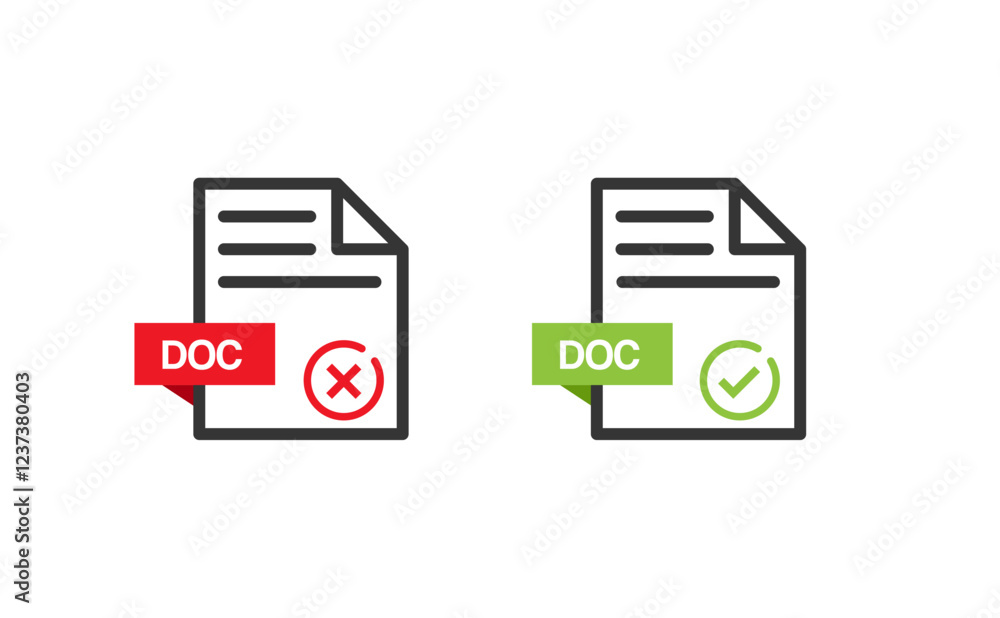 Aufkleber vector design of accepted and unaccepted document icons