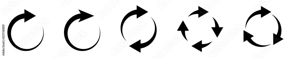 Fototapete Refresh icon vector. Green recycle vector icon symbol. Repeat and reload icons set and arrow rotation circle. Sync icon symbol convert button sign