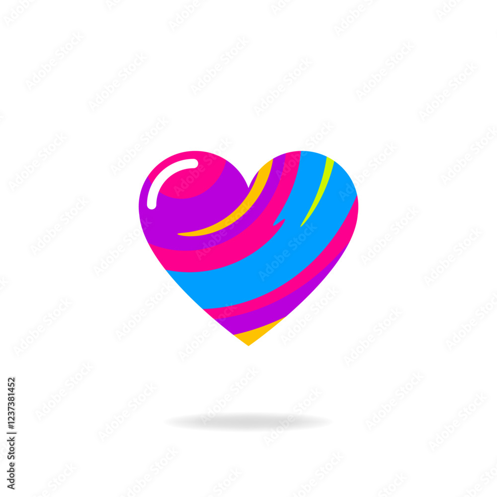 Poster heart vector design with colorful vector design