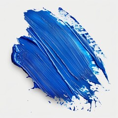 Blue brush stroke isolated on white background