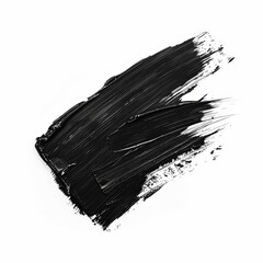 Black brush stroke isolated on white background