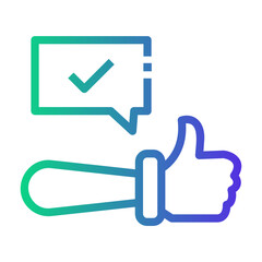 thumbs up Line Gradient Icon