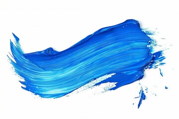Blue brush stroke on white background