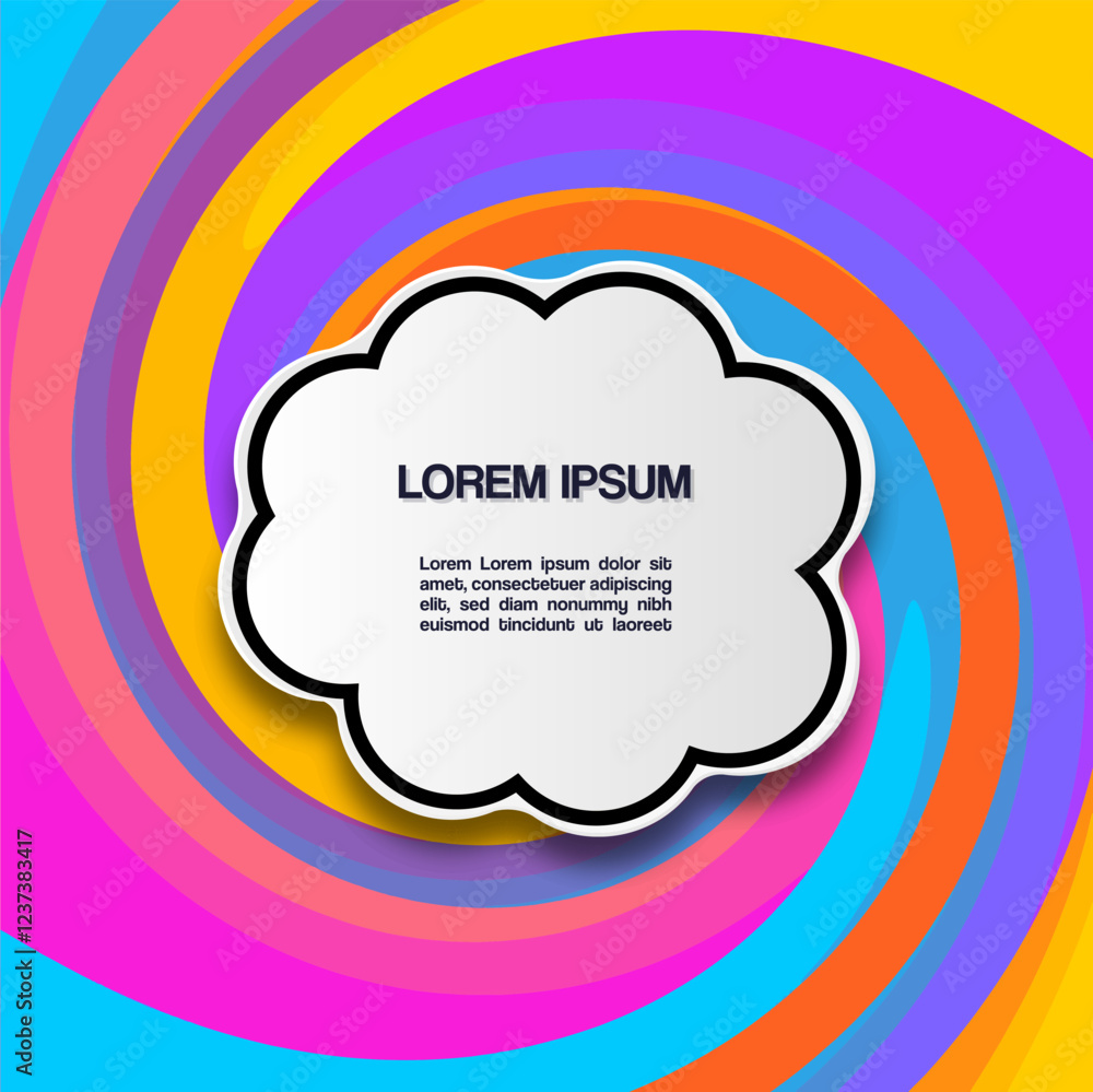 Poster cloud vector design with colorful background